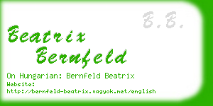 beatrix bernfeld business card